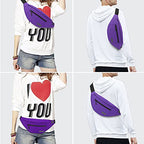 Large Crossbody Fanny Pack Belt Bag with 4 (Purple / Large)