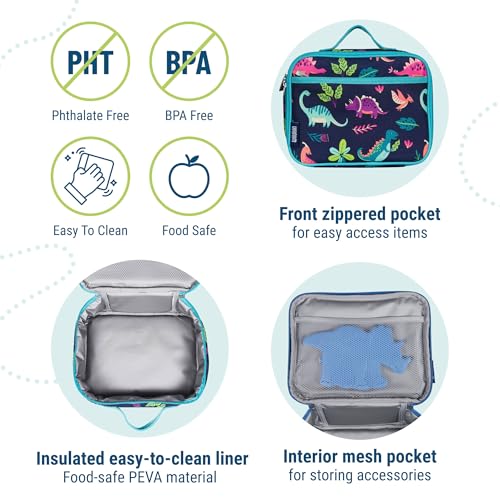 Kids Insulated Lunch Box (9.75 x 7 x 3.25 inches / Dino Pals)