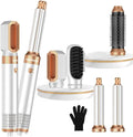 5 in ONE Blow Dryer Brush, Curling Wand Hair Styling Tools Set, Ionic Hot Air Hair Dryer, Massage Oval Hair Dryer, Left&Right Hair Curlers 100-120V