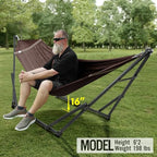 Universal Double Hammock with Stand Included for 2 Persons (1. Brown)