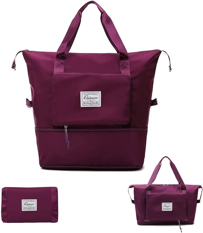 Large Capacity Foldable Travel Bag Expandable Portable Carry on Bag Dry&Wet by Orshawer