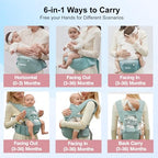 Baby Carrier SEEDNUR Baby Carrier with Hip Seat (Green)