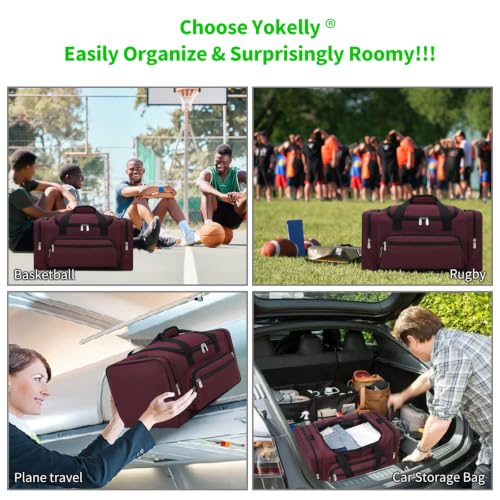 40L Gym Bag Sport Duffle Bag (Maroon / 20 inch)