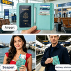 RFID Blocking Passport Holder for Travel (Map)