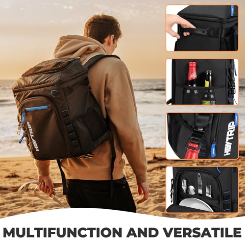Backpack Cooler Insulated Waterproof Leakproof Lunch Bag 36 Cans (Black - 36 Cans)