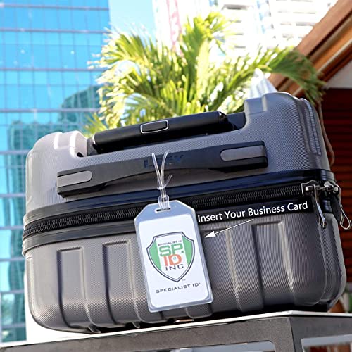 Bulk 50 Pack Premium Rigid Airline Luggage Tag Holders with 6" Worm Loops (50 Pack / Assorted Colors)