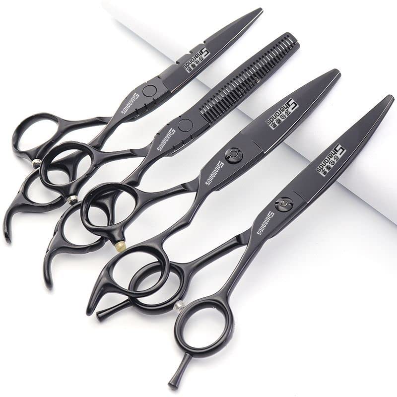 6 Inch 440C High Hardness Stainless Steel Hair Scissors Hair Salon Hair Stylist Cutting Thinning Tool Barber Special (6 Inch 4pc-a)