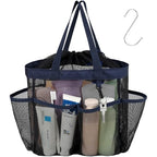 Mesh Shower Caddy Portable with Drawstring (Dark Blue with Drawstring)