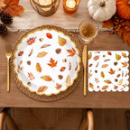 40PCS Fall Paper Plates and Napkins Set (Green)