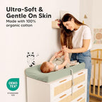 2 Pack Organic Changing Pad Covers for Girl (Foxtrot / 100% Cotton)