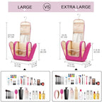 Hanging Travel Toiletry Bag for Women and Men (F - Rose Red / Large)