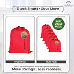 LFH Home Cotton Rich Large Premium Canvas Laundry Bag (28"x40" (Pack of 1) / Red)