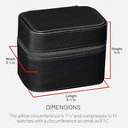 2 Watch Travel Case Storage Organizer for 2 Watches (Black/Red - w/ Accessory Lid)