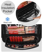 Makeup Brush Bag Extra Large Makeup Brush Case with 4 small bags Professional Makeup Artist Brush Holder Stand Up Organizer for Travel with Adjustable Dividers and Shoulder Strap (Black with 4 Makeup Bags)