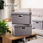 Collapsible Storage Containers with Lids [5 (Gray / M(5-Pack))