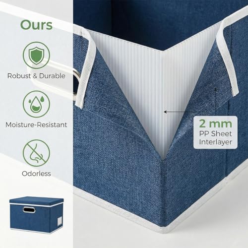 Storage Bins with Lids [3 (Royal Blue / S(3-Pack))