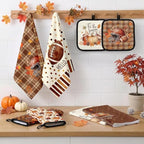 Fall Football Kitchen Decor Set (Brown Fall Football)