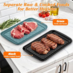Grilling Prep & Serve Trays for Party Set of 2 (Black & Green)