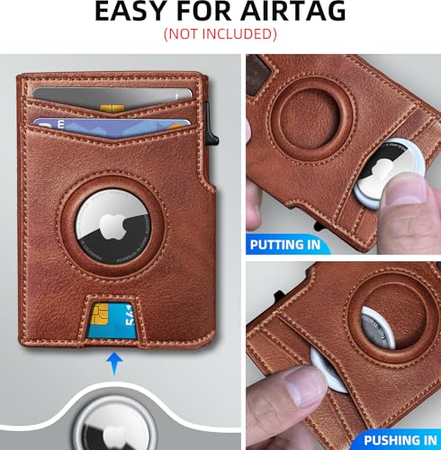 Airtag Wallet for Men (Brick Brown036)