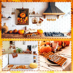 10 Pcs Fall Thanksgiving Turkey Kitchen Decor Set Orange (Yellow / Trendy Style)