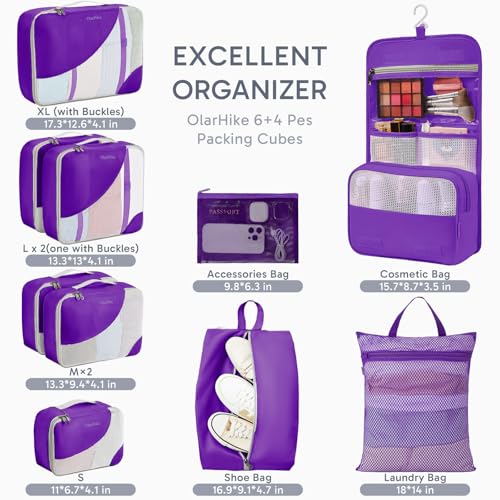 Packing Cubes for Travel (10 Purple)