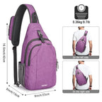 Sling Bag for Men Women (Light Purple)