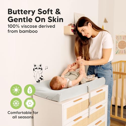 2 Pack Baby Changing Pad Cover for Girl (Sage)