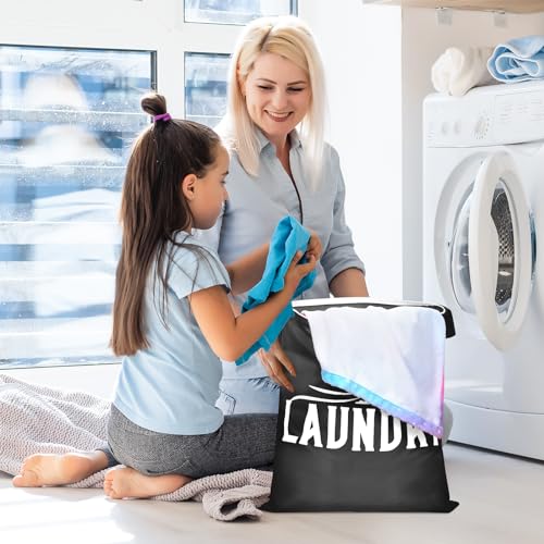 2 Pcs Large Travel Laundry Bags (Black+pink)