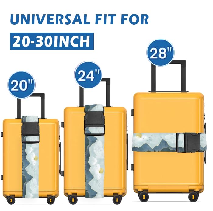 Luggage Straps for Suitcases Travel Belt Accessories (Cute Drawing Mountain)