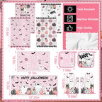 10 Pcs Halloween Kitchen Decor Pink Ghost Kitchen Rugs Set (Pink, White / Ghost)