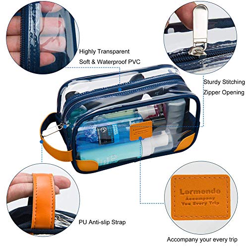 Clear Toiletry Bag for Traveling (Blue)