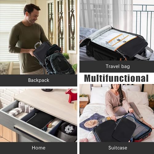 4 Set Compression Packing Cubes Travel (Black)