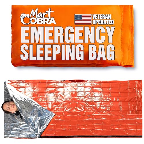 Emergency Sleeping Bag Mylar Thermal Bivy Survival Gear & Supplies Foil ([1 Pack])