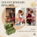 Travel Jewelry Case (Ring-Avocado Green / Small Rectangle/Ring)
