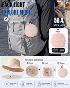 Water Resistant UPF 50+ Sun Bucket Hat Packable Brimmed for Women Men (One Size / Dusty Rose)