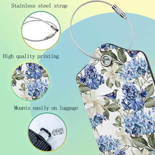 Hibiscus Flowers Luggage Tag (Hibiscus Flowers Bird Watercolor)