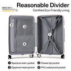 24 Inch Luggage Suitcases With Spinner Wheels Lightweight PC Hard Shell Rolling Suitcase With Travel Lock (24 Inch / Ivory White)