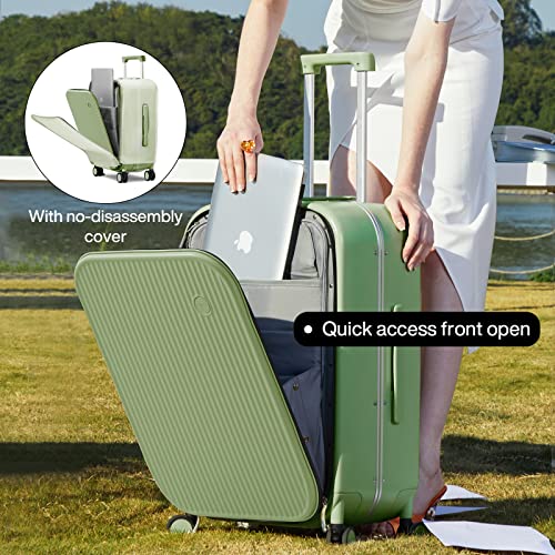 Carry On Luggage (Striped Avocado Green / 20-inch)