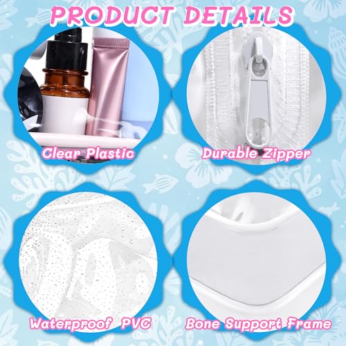 12 Pieces Clear Makeup Bags Bulk (Medium / White)