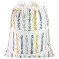 Thick Canvas Laundry Bag with Handles & Drawstring (Fishbone,1pc XL / XL 33"W x 35"H┃1 Pack)