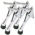 4 Stoppers 4 in Chrome Kickdown Door Stopper for Bottom of Door (Chrome / 4 INCH X 4 PACK)