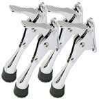 4 Stoppers 4 in Chrome Kickdown Door Stopper for Bottom of Door (Chrome / 4 INCH X 4 PACK)