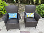 Outdoor Patio Chaise Lounge Small Headrest Waterproof Pillows with Insert & Adjustable Elastic Stripe (Lemon)