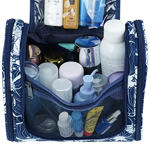 Large Hanging Travel Toiletry Bag for Women (B-Blue Lotus / Large)