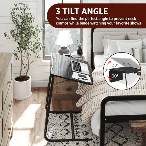 Adjustable TV Tray Black Dinner (Black)
