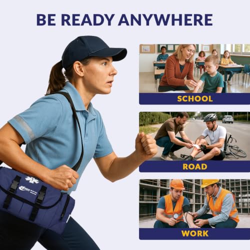 Trauma Bag First Aid Kit Emergency Response Supplies Blue (Blue)