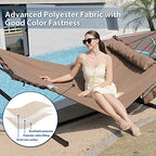 12FT 2 Person Hammock with Stand V (Brown)