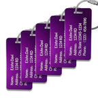 5Pack) Custom Personalized Luggage Tags-Customized Unique tag for Suitcase Backpack Travel,Bags (Purple (3.8×2)) (Purple (3.8×2))
