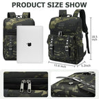 Vintage Backpack Travel Laptop Backpack with usb Charging Port for Women & Men College Backpack Fits 15.6 Inch Laptop Camouflage Green (Camo&green)