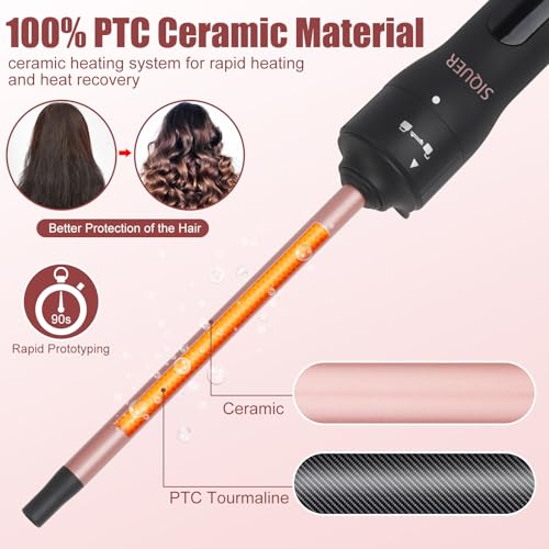 5 in 1 Curling Wand Set (Rose Gold)